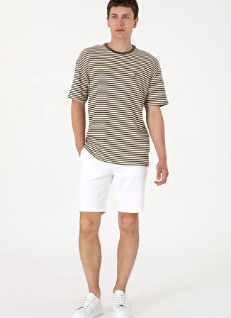 U.S. Polo Assn. Normal Bel Regular Fit Beyaz Erkek Bermuda Şort NESTA