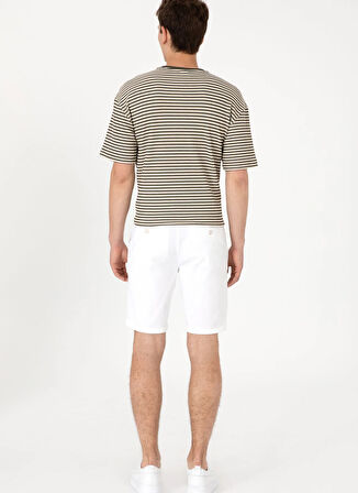 U.S. Polo Assn. Normal Bel Regular Fit Beyaz Erkek Bermuda Şort NESTA