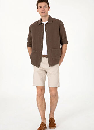 U.S. Polo Assn. Normal Bel Regular Fit Gri Erkek Bermuda Şort NESTA