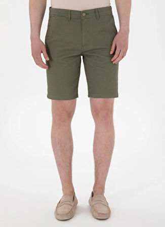 U.S. Polo Assn. Normal Bel Regular Fit Koyu Haki Erkek Bermuda Şort NESTA