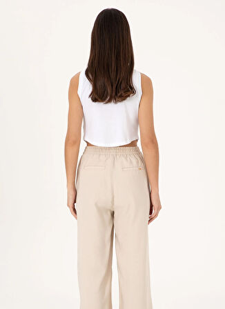 U.S. Polo Assn. Lastikli Bel Loose Fit Taş Kadın Pantolon ECOLE