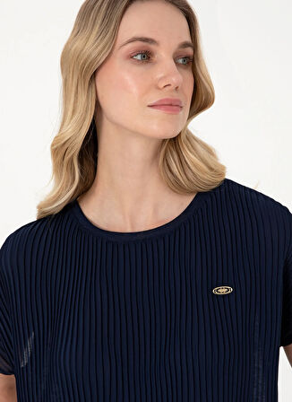 U.S. Polo Assn. Bisiklet Yaka Lacivert Kadın T-Shirt SIA