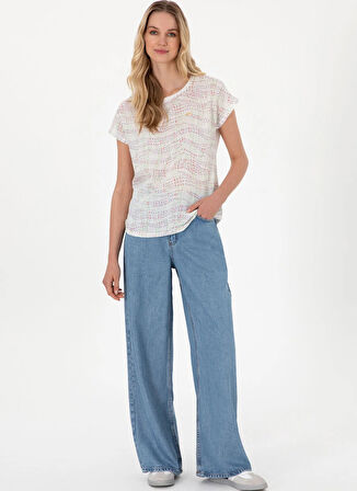 U.S. Polo Assn. Bisiklet Yaka Lila Kadın T-Shirt SODE