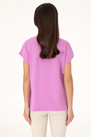 U.S. Polo Assn. Çizgili Bisiklet Yaka Kadın T-shirt 2104729