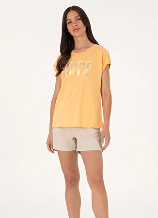 U.S. Polo Assn. Bisiklet Yaka Açık Turuncu Kadın T-Shirt GRACEY