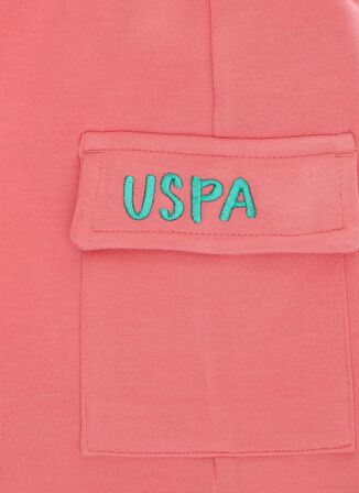 U.S. Polo Assn. Lastikli Bel Relaxed Pembe Kız Çocuk Şort VOLENTA