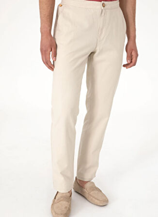 U.S. Polo Assn. Bağlamalı Bel Normal Paça Gri Erkek Chino Pantolon ALLER