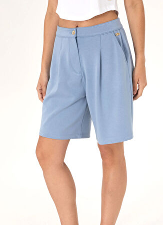 U.S. Polo Assn. Yüksek Bel Standart Mavi Kadın Şort SENTINA