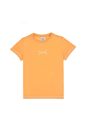 U.S. Polo Assn. Baskılı Açık Turuncu Erkek Çocuk T-Shirt NETYKIDS