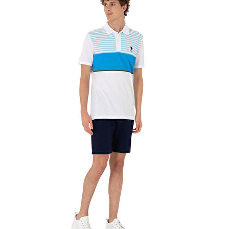 Erkek Regular Fit Polo Yaka Turkuaz T-shirt