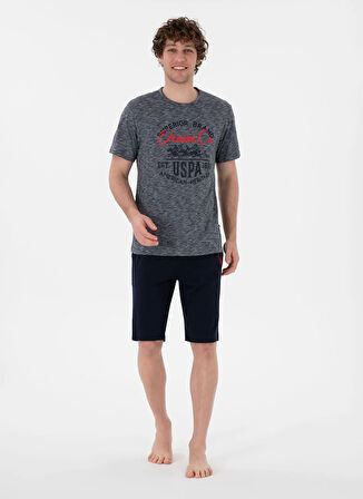 U.S. Polo Assn. Lacivert Erkek Pijama Takımı 18878 Tshirt Sort Takim
