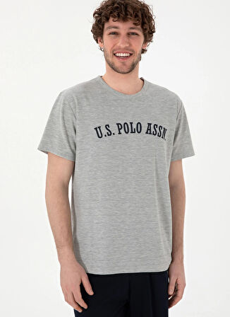 U.S. Polo Assn. Gri Erkek Pijama Takımı 18886 Tshirt Sort Takim