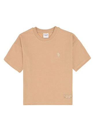 U.S. Polo Assn. Desenli Bej Erkek Çocuk Pijama Takımı US2035