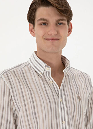 U.S. Polo Assn. Regular Fit Gömlek Yaka Kahve Erkek Gömlek GEPIEZ