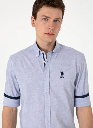 U.S. Polo Assn. Regular Fit Gömlek Yaka Mavi Erkek Gömlek NICOYA
