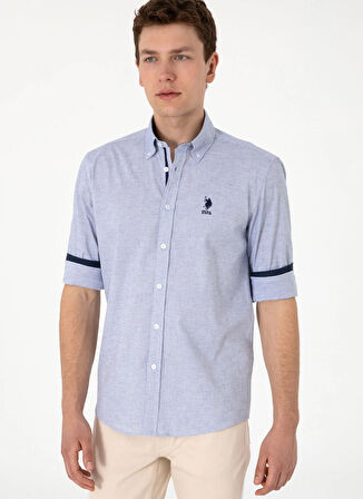 U.S. Polo Assn. Regular Fit Gömlek Yaka Mavi Erkek Gömlek NICOYA
