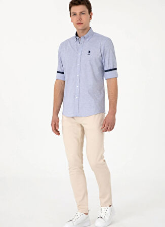 U.S. Polo Assn. Regular Fit Gömlek Yaka Mavi Erkek Gömlek NICOYA