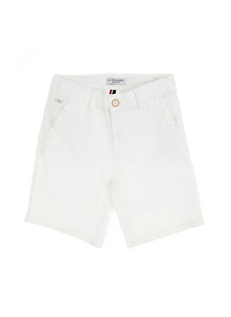 U.S. Polo Assn. Normal Bel Slim Fit Beyaz Erkek Çocuk Şort MARCOKIDS