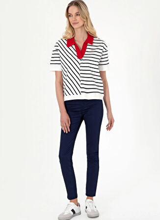 U.S. Polo Assn. Polo Yaka Lacivert Kadın T-Shirt SAREKS