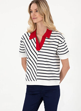 U.S. Polo Assn. Polo Yaka Lacivert Kadın T-Shirt SAREKS
