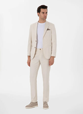 Cacharel Normal Bel Slim Fit Ekru Erkek Takım Elbise PITA