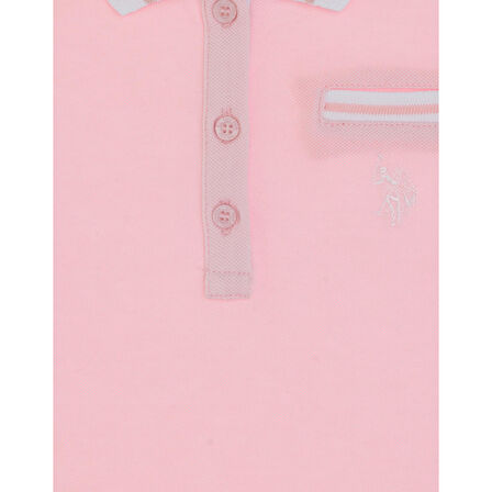 Kız Çocuk Polo Yaka İşlevsiz Cepli Basic Tişört