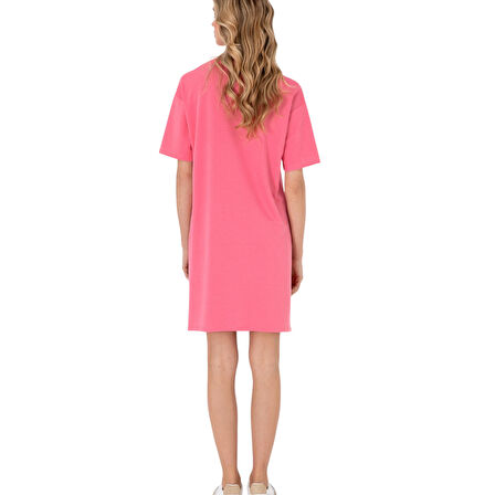 Kadın Modal Karışımlı Bisiklet Yaka Mini Boy Örme Elbise