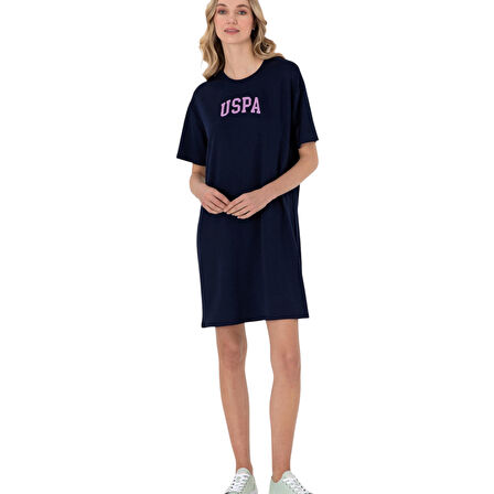 Kadın Modal Karışımlı Bisiklet Yaka Mini Boy Örme Elbise