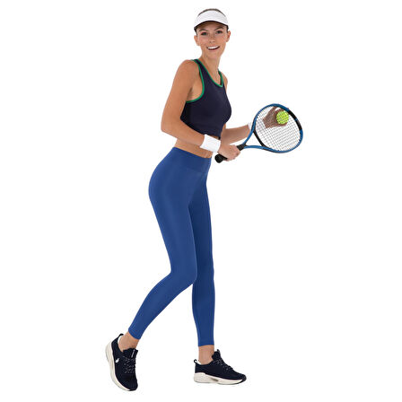Kadın Lacivert Yüksek Bel Spor Tayt