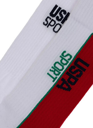 U.S. Polo Assn. Beyaz Erkek Çorap SIPEL 2'LI PAKET