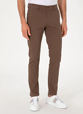 Cacharel Normal Bel Normal Paça Kahve Erkek Chino Pantolon RUPU