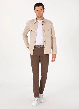 Cacharel Normal Bel Normal Paça Kahve Erkek Chino Pantolon RUPU