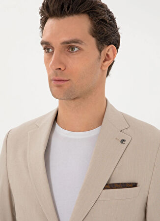 Cacharel Normal Bel Slim Fit Bej Erkek Takım Elbise FEMIA