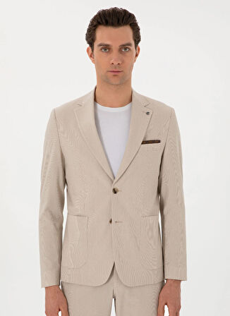 Cacharel Normal Bel Slim Fit Bej Erkek Takım Elbise FEMIA