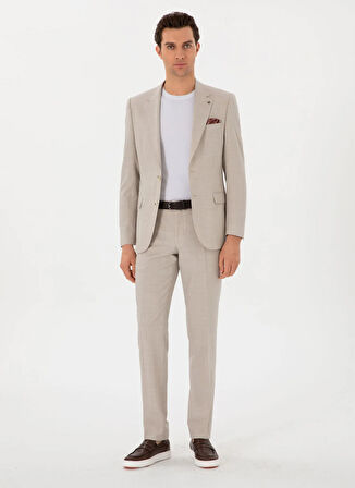 Cacharel Normal Bel Slim Fit Bej Erkek Takım Elbise FION
