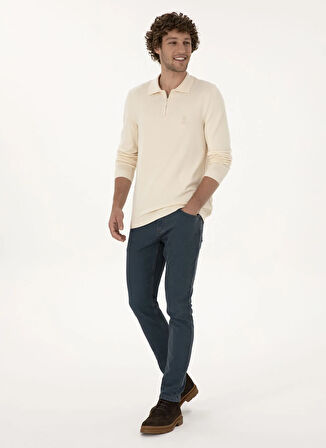 U.S. Polo Assn. Polo Yaka Slim Fit Beyaz Erkek Kazak FARAH