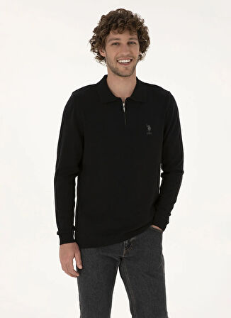 U.S. Polo Assn. Polo Yaka Slim Fit Siyah Erkek Kazak FARAH
