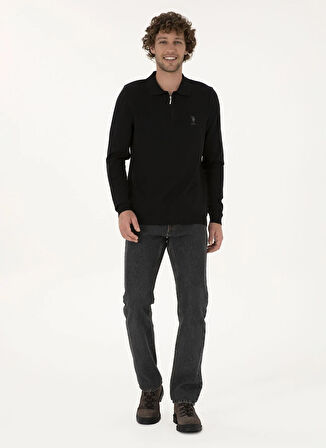 U.S. Polo Assn. Polo Yaka Slim Fit Siyah Erkek Kazak FARAH