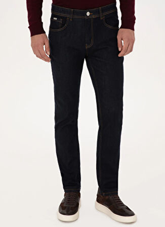 Cacharel Normal Bel Normal Paça Slim Fit Lacivert Erkek Denim Pantolon BIAS