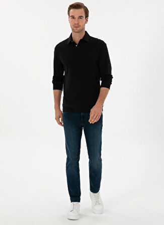 Cacharel Bisiklet Yaka Lacivert Erkek Sweatshırt NEPIDO