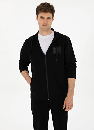 Cacharel Bisiklet Yaka Siyah Erkek Sweatshırt LEFON