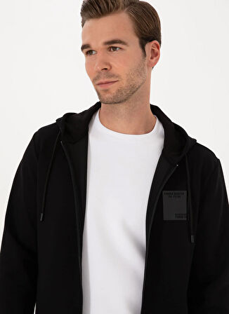 Cacharel Bisiklet Yaka Siyah Erkek Sweatshırt LEFON