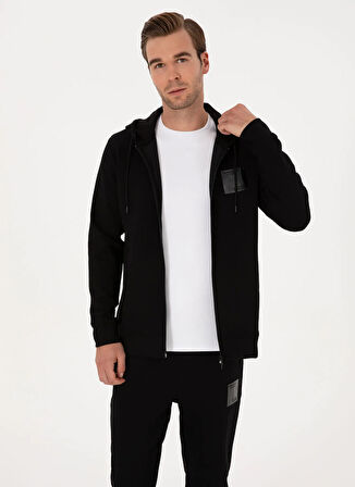 Cacharel Bisiklet Yaka Siyah Erkek Sweatshırt LEFON