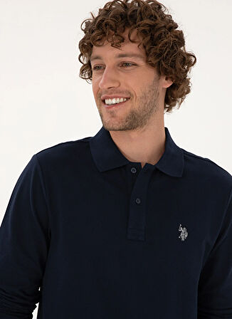 U.S. Polo Assn. Polo Yaka Lacivert Erkek Sweatshırt GTP01