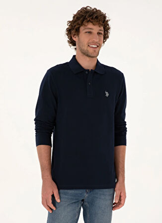 U.S. Polo Assn. Polo Yaka Lacivert Erkek Sweatshırt GTP01