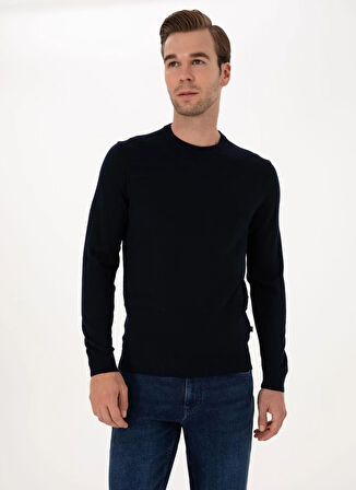 Cacharel Bisiklet Yaka Slim Fit Lacivert Erkek Kazak DERRI