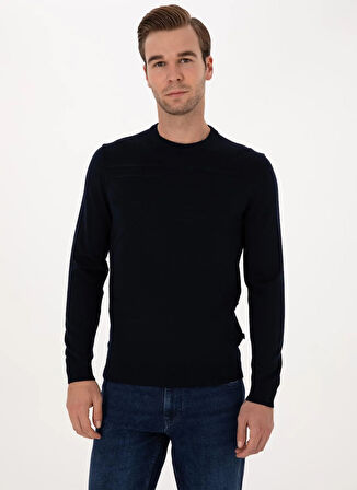 Cacharel Bisiklet Yaka Slim Fit Lacivert Erkek Kazak DERRI