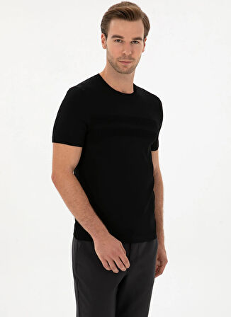 Cacharel Bisiklet Yaka Slim Fit Siyah Erkek Kazak WINAR