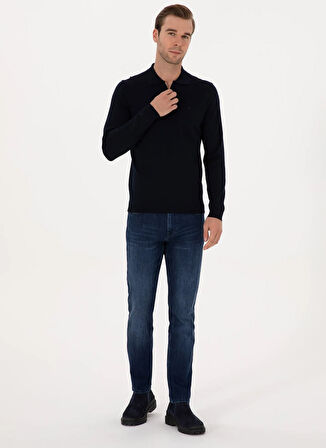 Cacharel Bisiklet Yaka Regular Fit Lacivert Erkek Kazak ELZIP