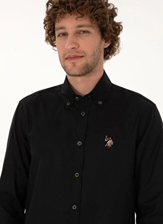 U.S. Polo Assn. Regular Fit Gömlek Yaka Siyah Erkek Gömlek CEDCOLORREG